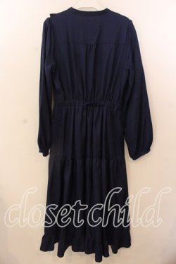 画像3: axes femme POETIQUE / ブロッキングベリー刺繍ワンピース  ネイビー O-25-12-17-081-AX-OP-IG-OS