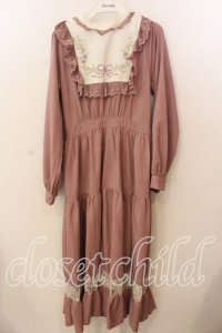 axes femme POETIQUE / ブロッキングブーケ刺繍ワンピース  ピンク O-25-12-17-085-AX-OP-IG-OS