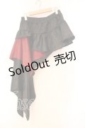 Qutie Frash / アシメラップスカート  ブラックｘレッド O-25-12-17-008-QU-SK-YM-OS