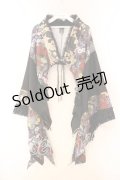 Qutie Frash / 2025プレミアムセット【華龍】着物カーデ  ブラック×マルチ O-25-12-17-009-QU-SK-IG-OS
