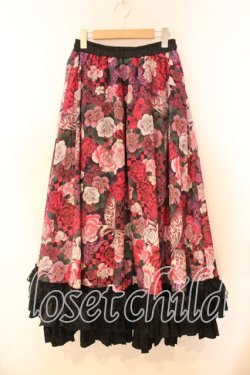 画像1: Qutie Frash / 和柄ロングスカート  公式色展開パープル O-25-12-17-010-QU-SK-IG-OS