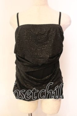 画像1: Qutie Frash / サラシベアトップキャミ Ｌ ブラック×レオパード O-25-12-17-011-QU-TO-IG-OS