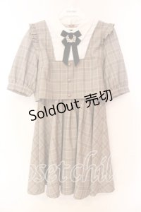 Rojita / 配色チェックカラーワンピース  ブラウン O-25-12-17-002-LO-OP-IG-OS