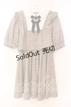 画像1: Rojita / 配色チェックカラーワンピース  ブラウン O-25-12-17-002-LO-OP-IG-OS