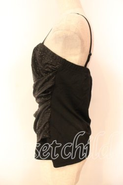 画像2: Qutie Frash / サラシベアトップキャミ Ｌ ブラック×レオパード O-25-12-17-011-QU-TO-IG-OS