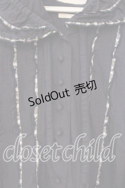 画像2: KETTY / ギンガムフリルタックブラウス  ネイビー O-25-12-17-016-EL-BL-IG-OS