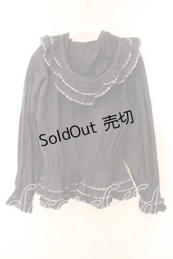 画像3: KETTY / ギンガムフリルタックブラウス  ネイビー O-25-12-17-016-EL-BL-IG-OS