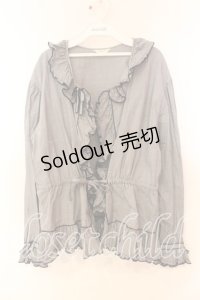 pa.se.ri. / ギンガムフリルカーディガン  ネイビー O-25-12-17-018-LO-BL-IG-OS