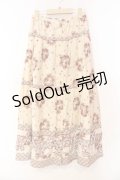 KETTY / フラワーリースプリントスカート  アイボリー×アカ O-25-12-17-019-EL-SK-IG-OS