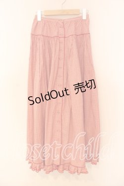 画像1: WONDERFUL WORLD / ギンガムチェック裾フリルスカート  アカ O-25-12-17-024-LO-SK-IG-OS