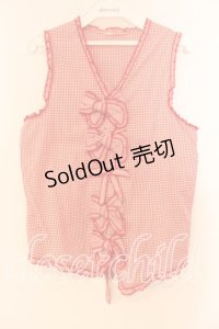 WONDERFUL WORLD / ギンガムチェックベスト  アカ O-25-12-17-025-LO-TO-IG-OS