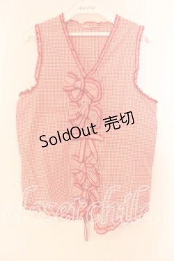 画像1: WONDERFUL WORLD / ギンガムチェックベスト  アカ O-25-12-17-025-LO-TO-IG-OS