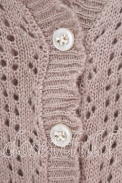 画像2: axes femme / 透かし編みモヘアニットカーディガン  ピンク O-25-12-18-033-AX-TO-IG-OS