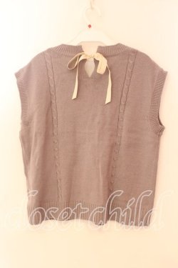 画像2: axes femme / バックリボンニットベスト  ラベンダー O-25-12-18-036-AX-TO-IG-OS