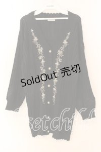 axes femme / サロン・ド・テ刺繍カーディガン  クロ O-25-12-18-037-AX-TO-IG-OS