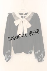 axes femme / ボウタイブロッキング風ニット  クロ×シロ O-25-12-18-038-AX-TO-IG-OS