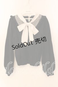 axes femme / ボウタイブロッキング風ニット  クロ×シロ O-25-12-18-038-AX-TO-IG-OS