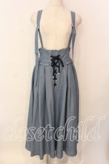 axes femme / サス付レースアップロングスカート  ライトインディゴ O-25-12-18-039-AX-SK-IG-OS