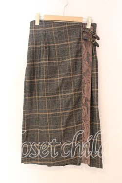 画像1: axes femme / サイドプリーツナロースカート  グレー O-25-12-18-041-AX-SK-IG-OS