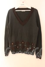 画像1: axes femme / アーガイルニット  グリーン O-25-12-18-042-AX-TO-IG-ZT045 (1)