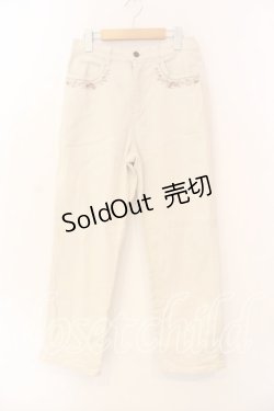 画像1: axes femme / マリンｘバラ刺繍デニムパンツ Ｍ アイボリー O-25-12-18-044-AX-PA-IG-ZT503