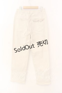 画像2: axes femme / マリンｘバラ刺繍デニムパンツ Ｍ アイボリー O-25-12-18-044-AX-PA-IG-ZT503