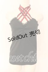 Qutie Frash / クロスキャミ  ブラック×レッド O-25-12-18-049-QU-TO-IG-OS