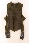 Ozz Croce / セパレートスリーブレースアップカットソー  カーキグリーン O-25-12-18-052-OO-TO-IG-OS
