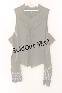 Ozz Croce / セパレートスリーブレースアップカットソー  カーキグリーン O-25-12-18-052-OO-TO-IG-OS