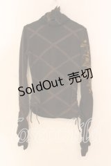 Ozz On / レース格子ギャザーニット  ブラウン O-25-12-18-053-OO-TO-IG-OS