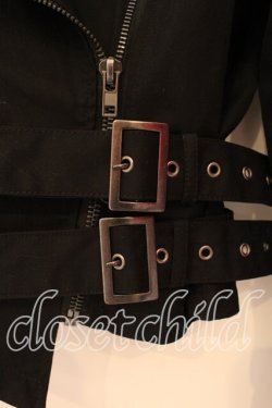 画像2: BPN / ベルテッドライダースジャケット Ｍ ブラック O-25-12-18-054-GO-JA-IG-OS