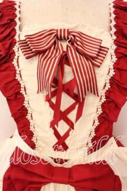 画像2: BABY,THE STARS SHINE BRIGHT / ショコラストライプジャンパースカート  アカ×オフシロ O-25-12-18-005-BA-OP-IG-OS