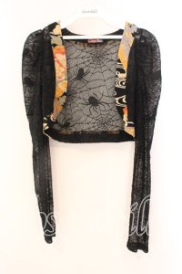 Qutie Frash / ちりめんボレロ  ブラック×オレンジ O-25-12-18-057-QU-TO-IG-OS