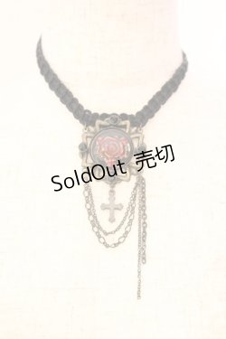 画像1: Ozz Croce / ローズチェーンチョーカー  ブラック×アンティーク×レッド O-25-12-18-060-OO-AC-IG-OS