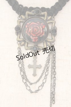 画像2: Ozz Croce / ローズチェーンチョーカー  ブラック×アンティーク×レッド O-25-12-18-060-OO-AC-IG-OS