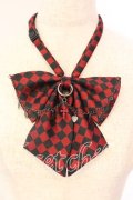 PEACE NOW / チャーム付ダイヤ柄リボンタイ  レッド×ブラック O-25-12-18-063-PU-AC-IG-OS