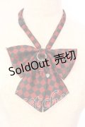 PEACE NOW / チャーム付ダイヤ柄リボンタイ  レッド×ブラック O-25-12-18-063-PU-AC-IG-OS