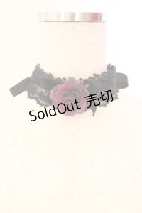 ATELIER PIERROT / ローズチョーカー  チュールレースタイプ ブラック×パープル O-25-12-18-064-EL-AC-IG-OS