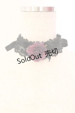 画像1: ATELIER PIERROT / ローズチョーカー  チュールレースタイプ ブラック×パープル O-25-12-18-064-EL-AC-IG-OS