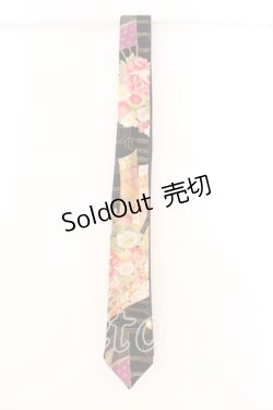画像2: Despair / ネクタイ  ブラック×和柄 O-25-12-18-066-GO-ZA-IG-OS