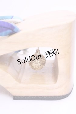 画像8: Empty wardrobe / 和柄下駄風サンダル L ナチュラル×ブルー O-25-12-18-1033-LO-SH-OW-OS