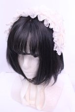 画像1: ATELIER PIERROT / レースフリルヘッドドレス  アイボリー O-25-12-18-1041-EL-AC-YM-ZT485-F003 (1)