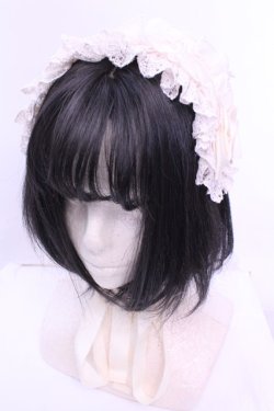 画像1: ATELIER PIERROT / レースフリルヘッドドレス  アイボリー O-25-12-18-1041-EL-AC-YM-OS