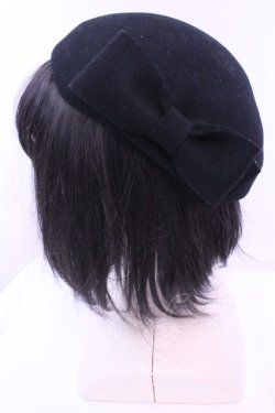 画像2: an another angelus / リボン付きトークベレー帽 F クロ O-25-12-18-1042-CA-AC-YM-OS