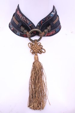 画像1: Ozz oneste / タッセル付きチョーカー  ブラック O-25-12-18-1043-OO-AC-OW-OS