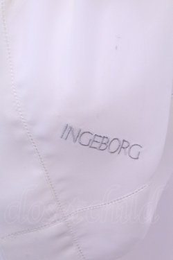 画像2: INGEBORG / ロゴ刺繍スクエアストール  シロ O-25-12-18-1044-LO-ZA-IG-OS
