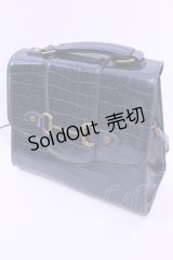 axes femme / クロコビットバッグ 18×27×9cm ネイビー O-25-12-18-1048-AX-BG-IG-OS