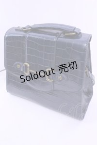 axes femme / クロコビットバッグ 18×27×9cm ネイビー O-25-12-18-1048-AX-BG-IG-OS