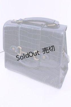 画像1: axes femme / クロコビットバッグ 18×27×9cm ネイビー O-25-12-18-1048-AX-BG-IG-OS