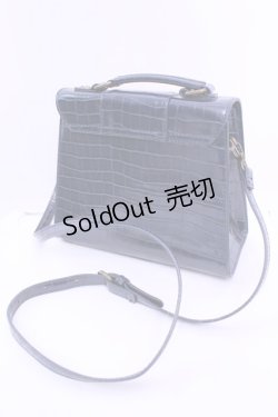 画像2: axes femme / クロコビットバッグ 18×27×9cm ネイビー O-25-12-18-1048-AX-BG-IG-OS